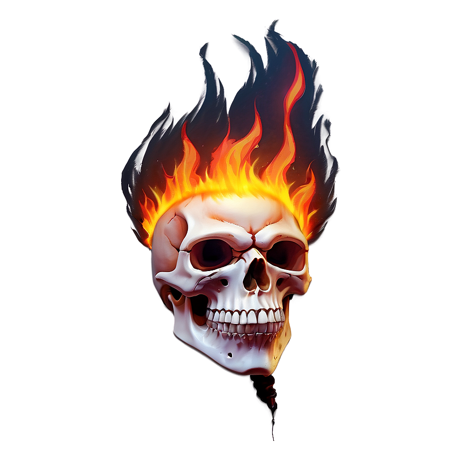 Fiery Blaze Skull Png Rpp PNG image