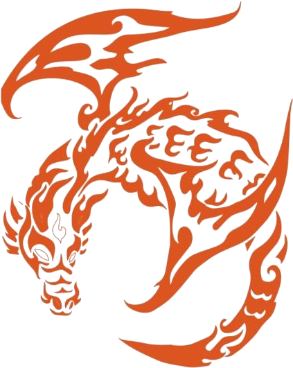 Fiery Dragon Tattoo Design PNG image