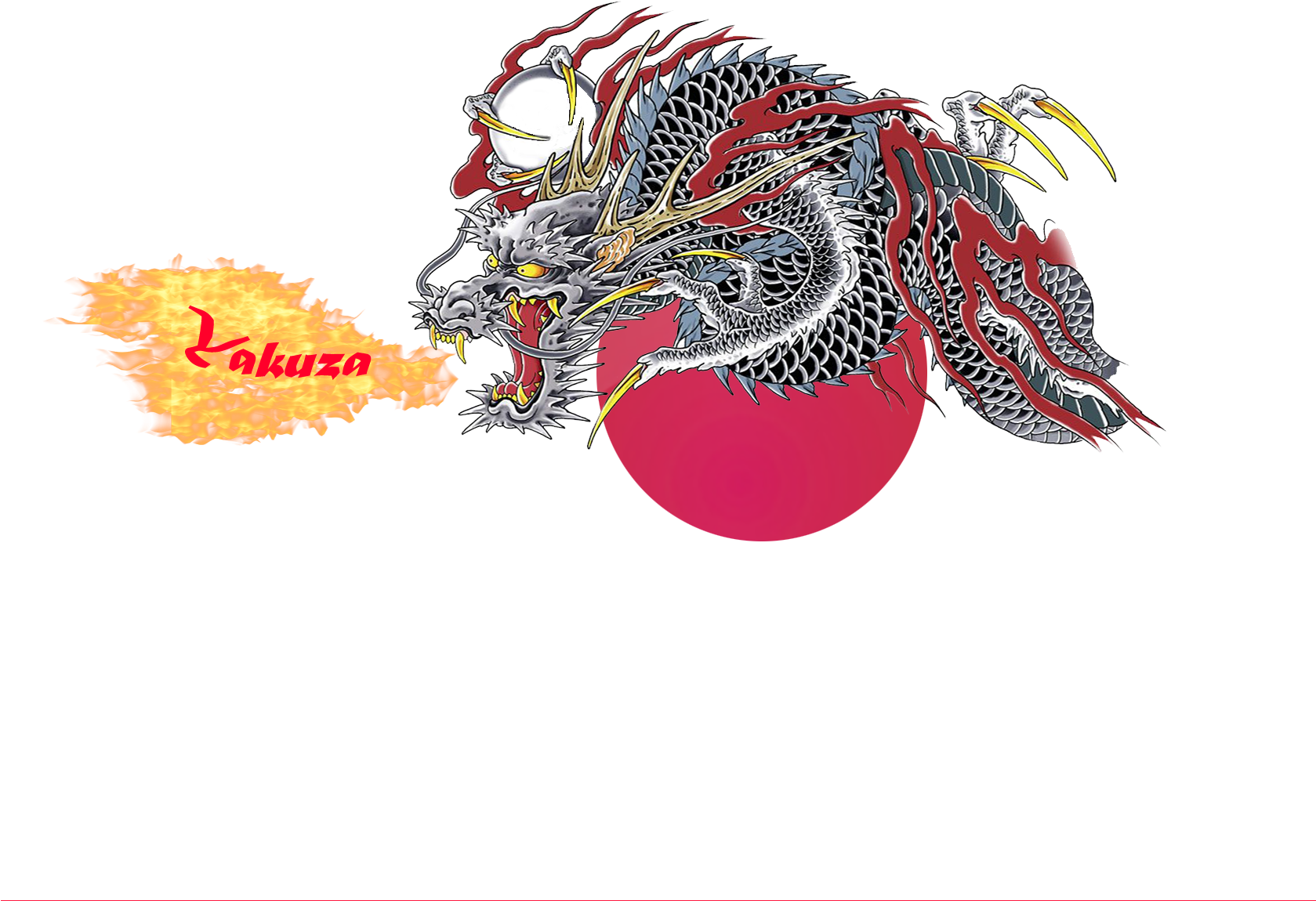 Fiery Dragon Tattoo Design PNG image