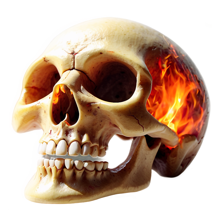 Fiery Eyed Skull Png 06252024 PNG image