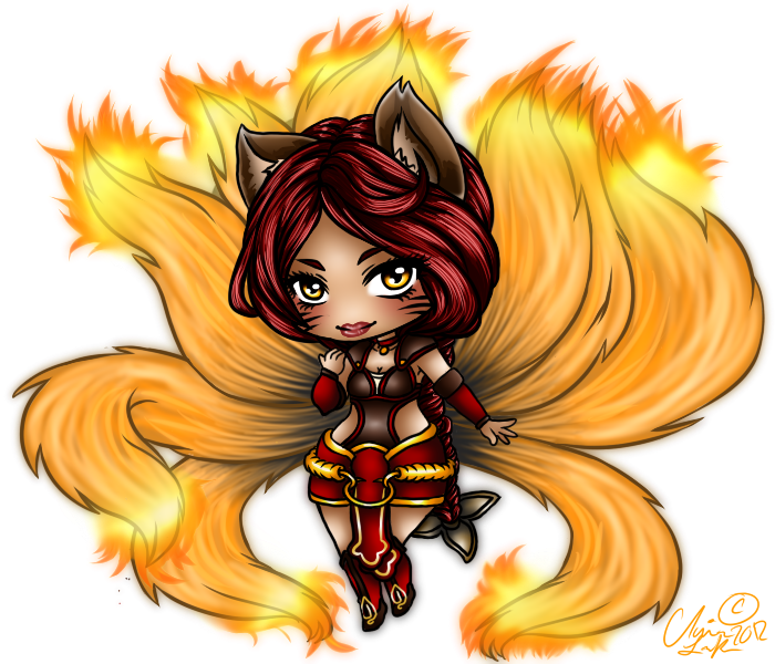 Fiery Fox Anime Character PNG image