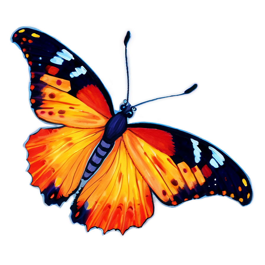 Fiery Glow Butterfly Png 06272024 PNG image