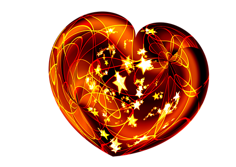 Fiery Heart Abstract PNG image