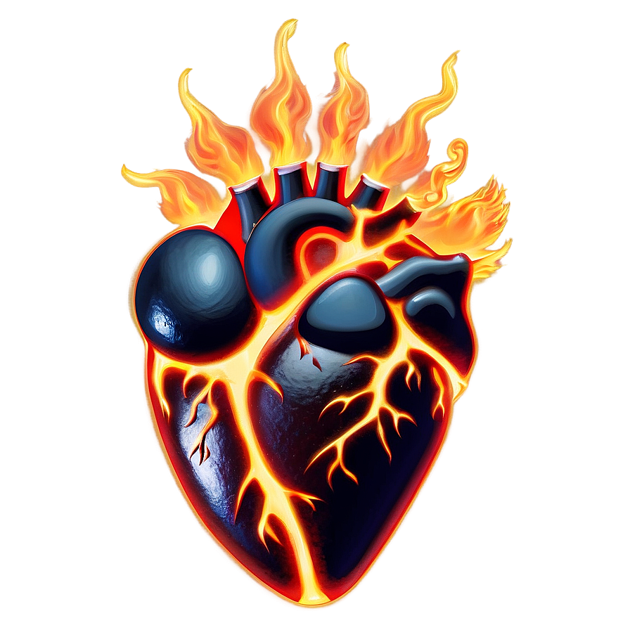 Fiery Heart Clipart Passion Png 05252024 PNG image