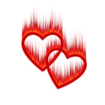 Fiery Hearts Interlinked PNG image
