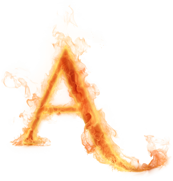 Fiery Letter A Flame Effect PNG image