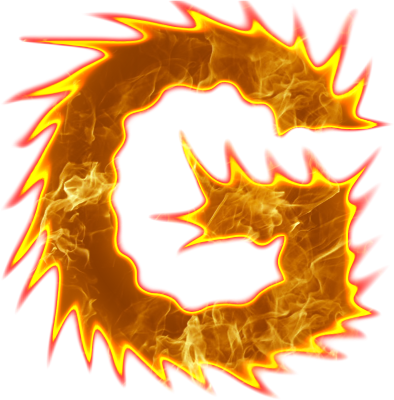 Fiery Letter G Graphic PNG image