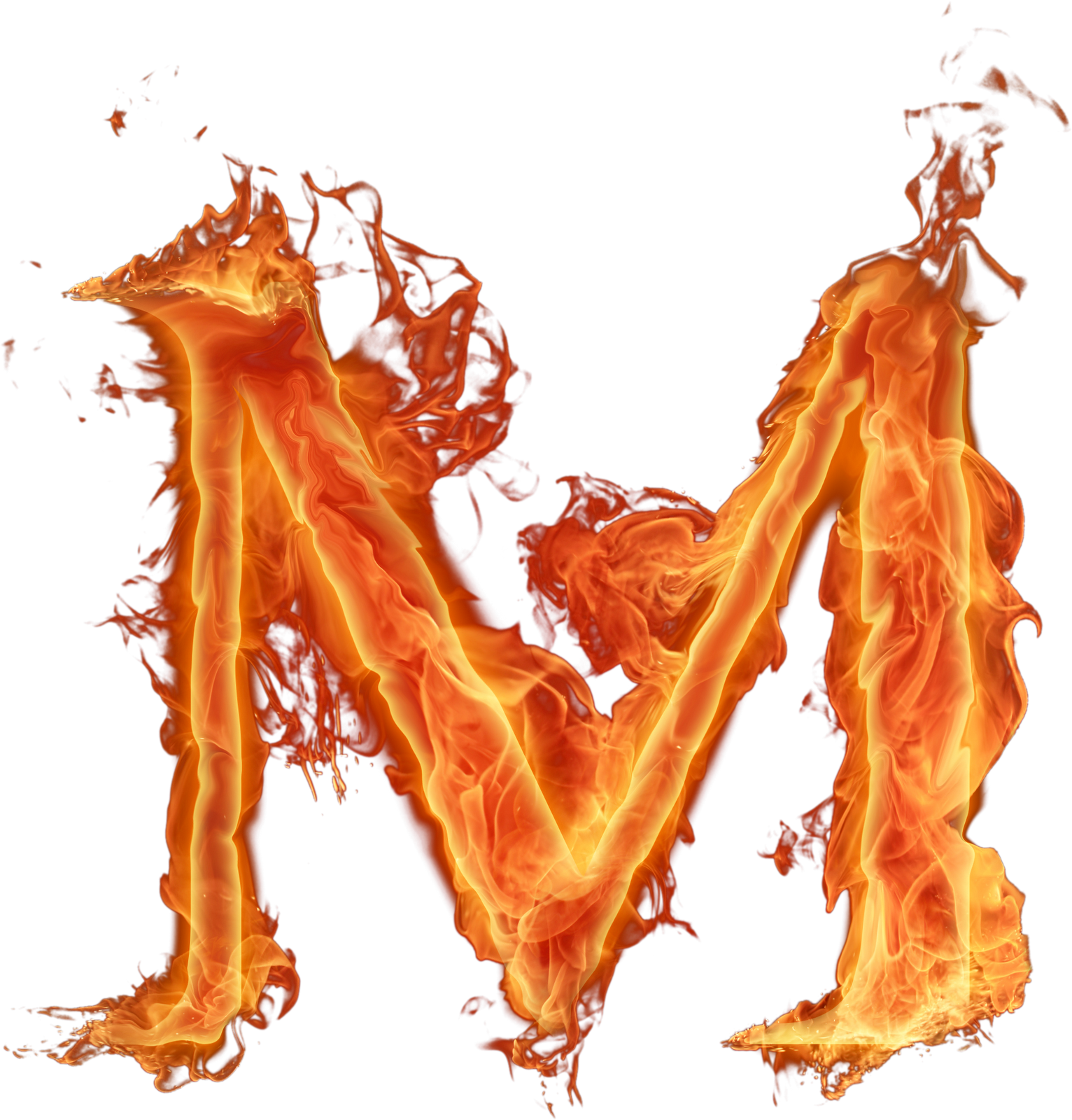 Fiery Letter M Graphic PNG image