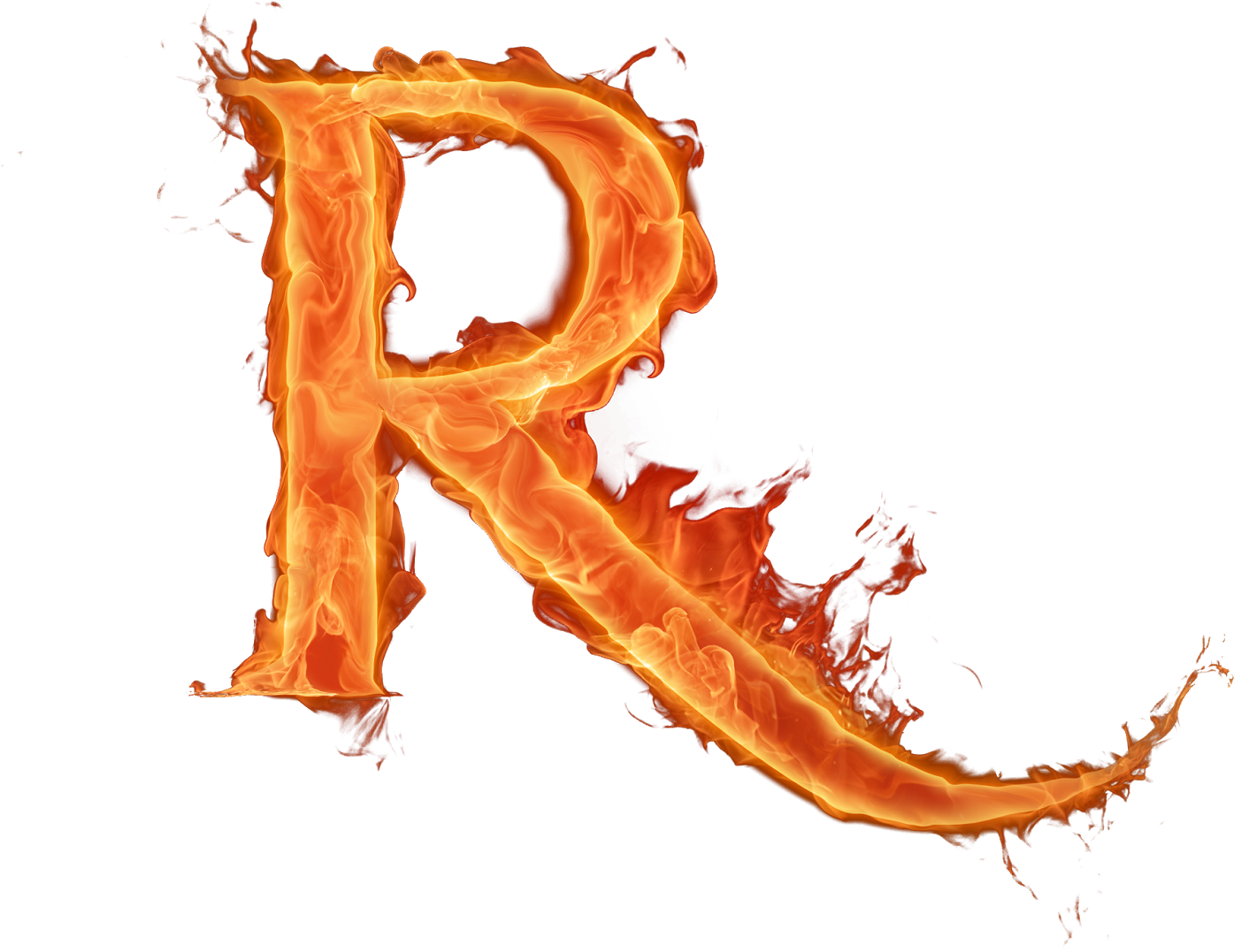 Fiery Letter R PNG image