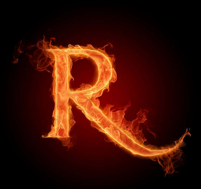 Fiery Letter R PNG image