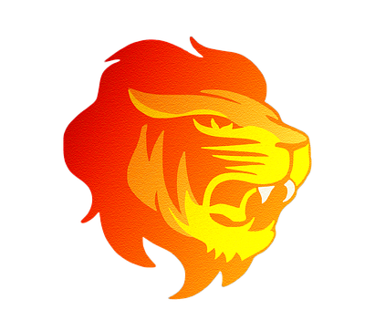 Fiery Lion Graphic PNG image