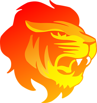 Fiery Lion Profile Graphic PNG image