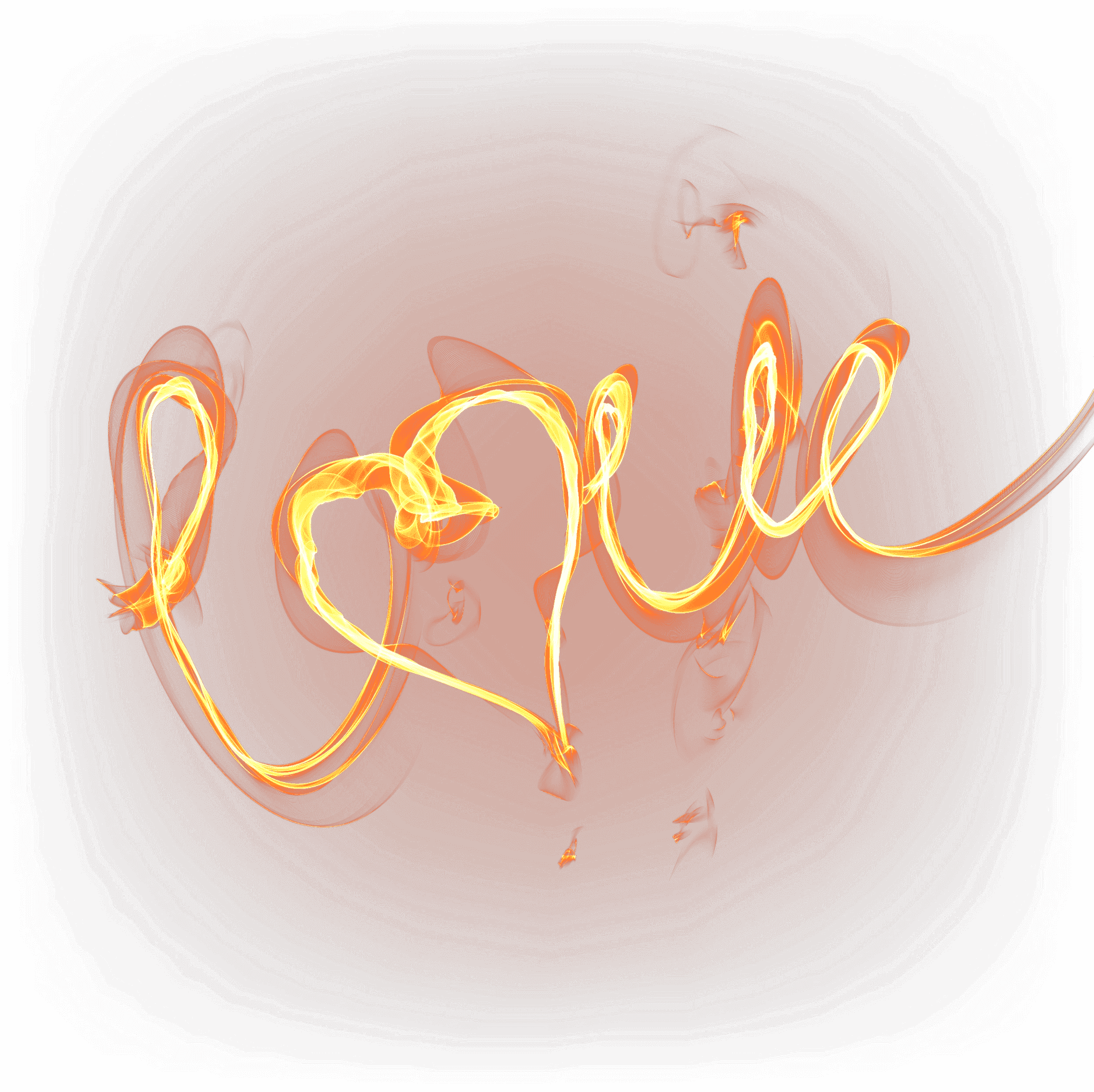 Fiery Love Calligraphy PNG image