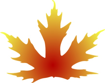 Fiery Maple Leaf Silhouette PNG image