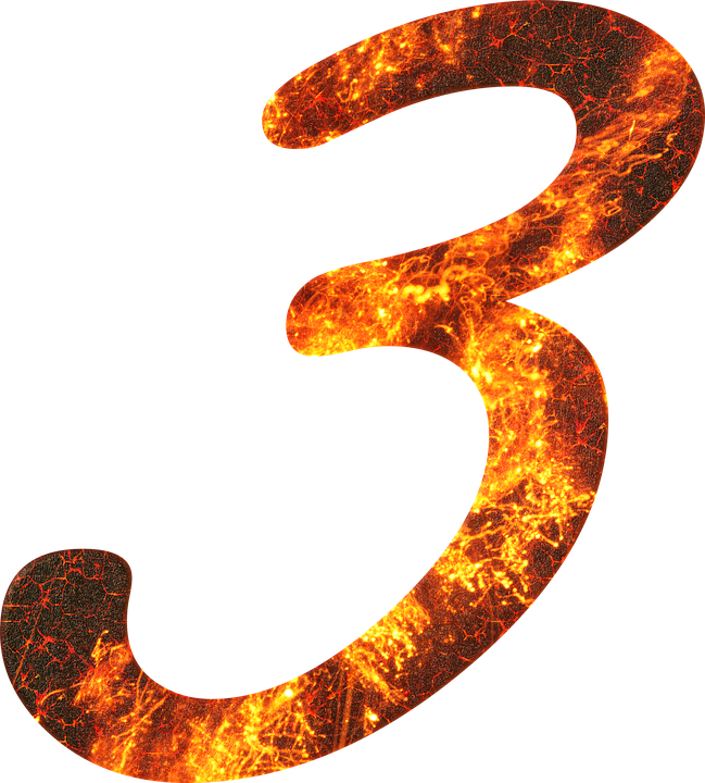 Fiery Number3 Graphic PNG image