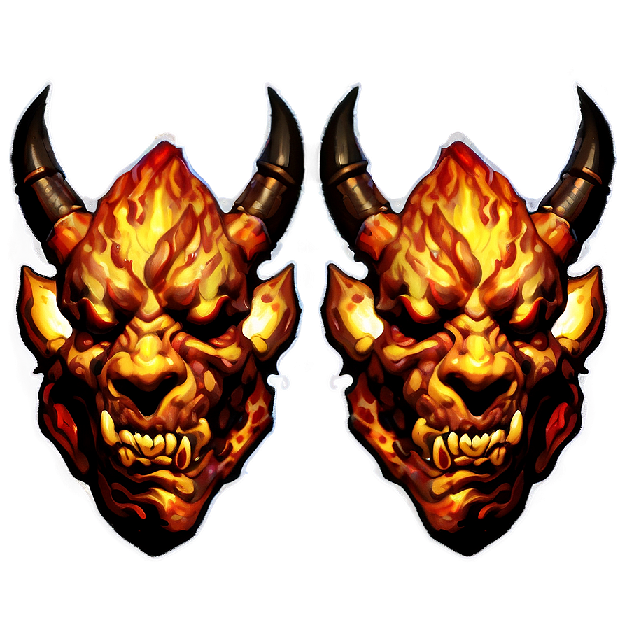 Fiery Oni Head Png Arq PNG image