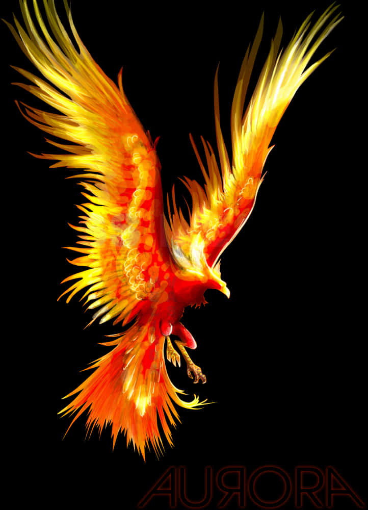 Fiery Phoenix Artwork PNG image