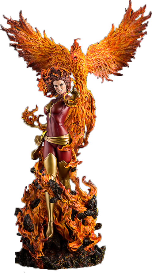 Fiery Phoenix Fantasy Figure PNG image