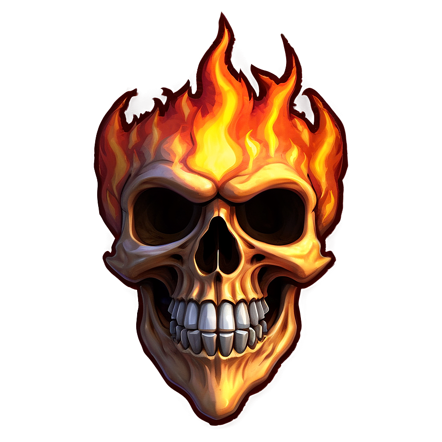 Fiery Skull Emblem Png 06252024 PNG image