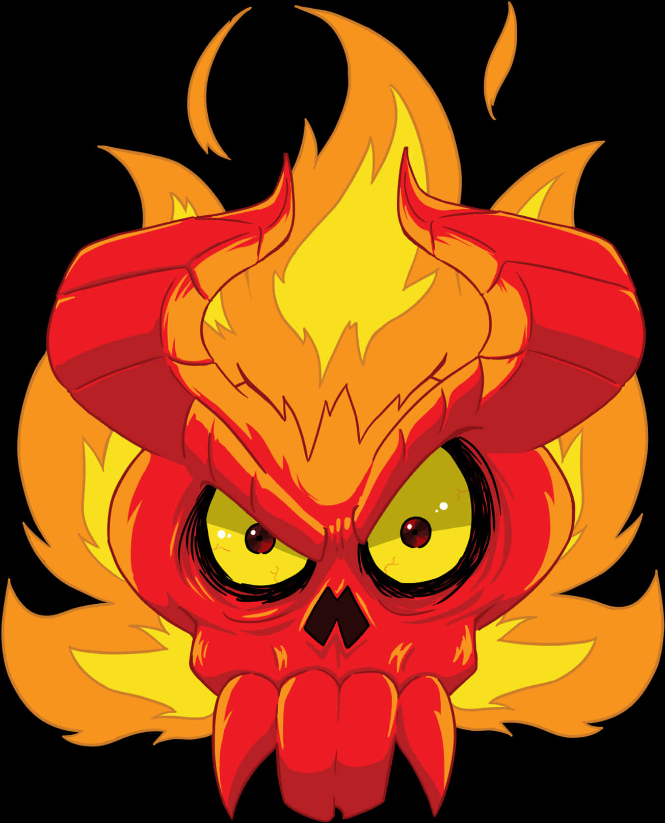 Fiery_ Skull_ Illustration PNG image