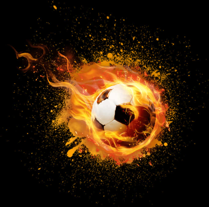 Fiery Soccer Ball Illustration PNG image