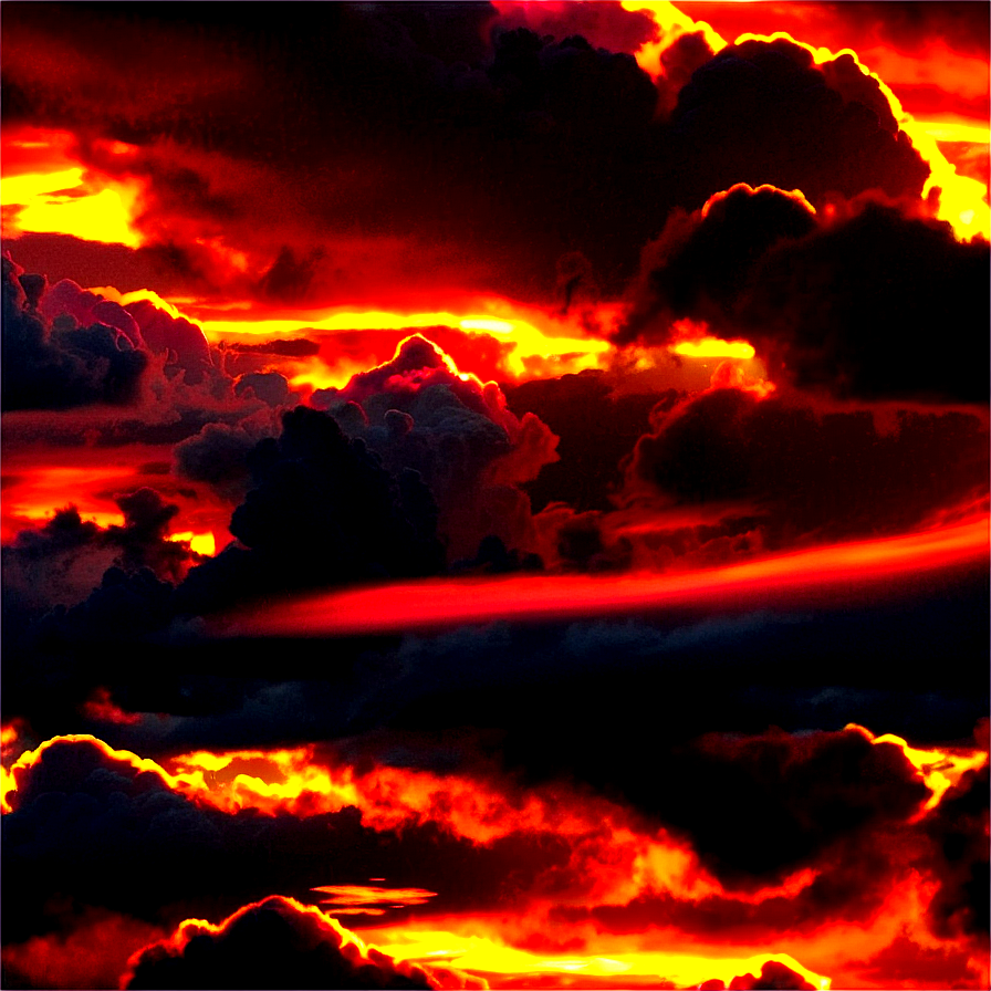 Fiery Sunset Clouds Png 89 PNG image