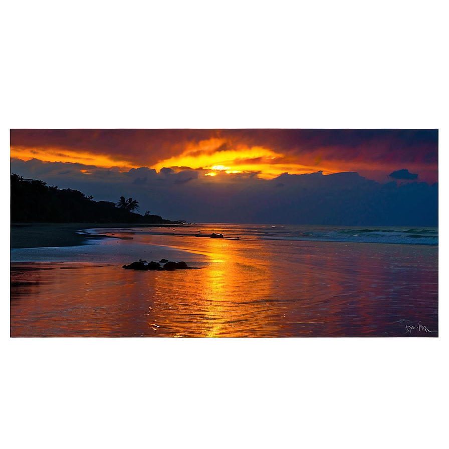 Fiery Sunset Over Ocean Photo Png Tok PNG image