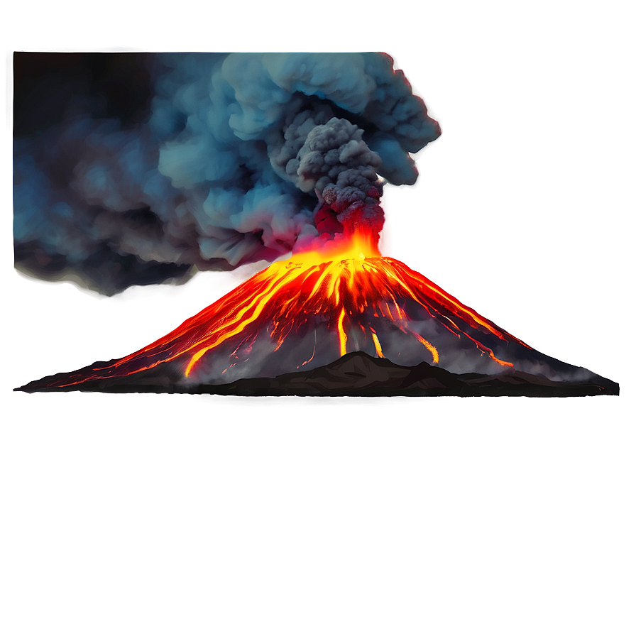 Fiery Volcano Eruption Png 05232024 PNG image