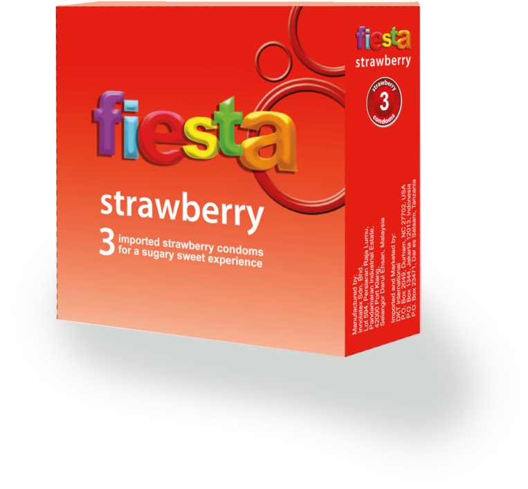 Fiesta Strawberry Condom Pack PNG image