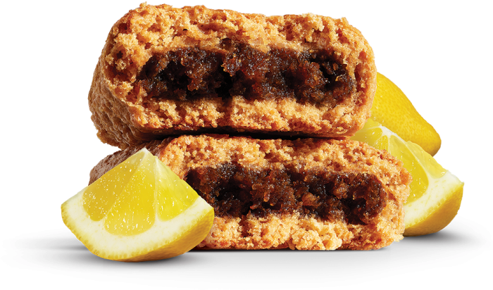 Fig Filled Cookie With Lemon Slices PNG image