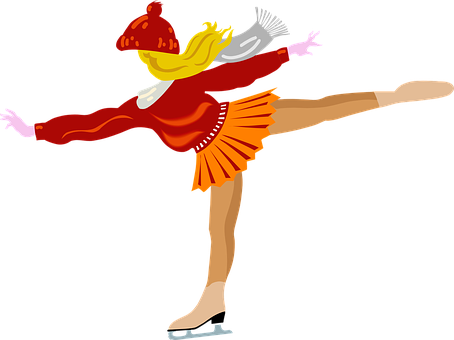 Figure Skaterin Red Dress PNG image