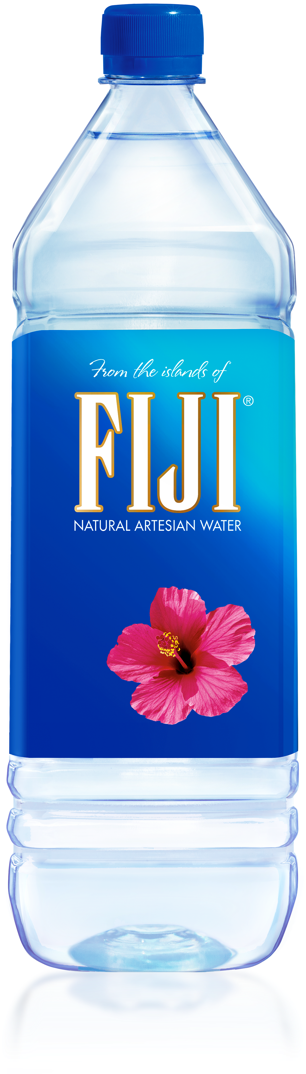 Fiji Water Bottlewith Hibiscus Flower PNG image