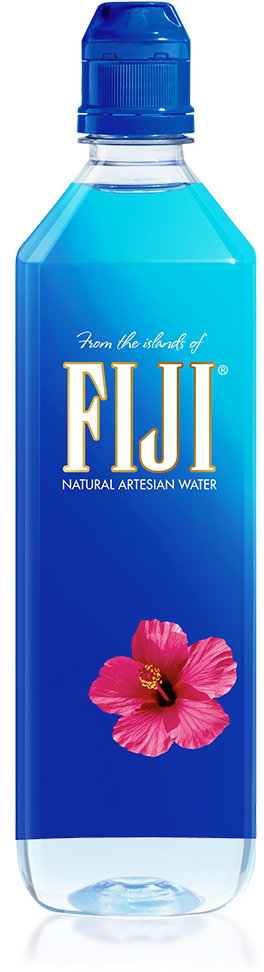 Fiji Water Bottlewith Hibiscus Flower PNG image