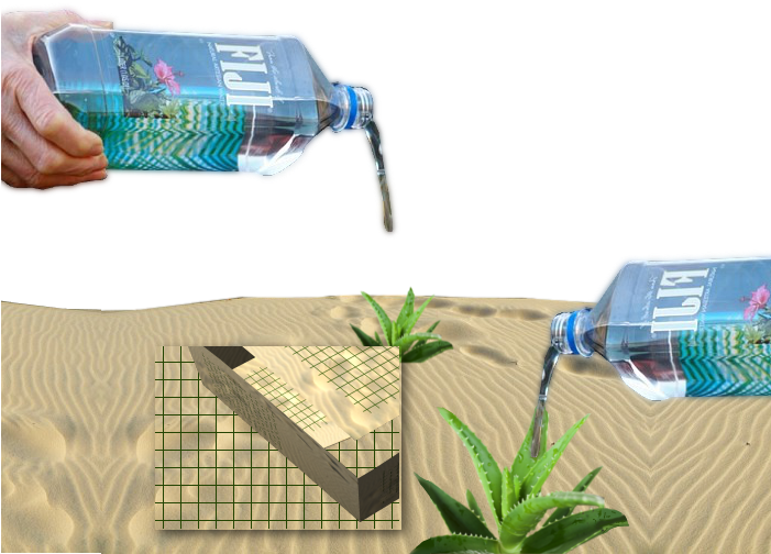 Fiji Water Pouring Into Sand PNG image