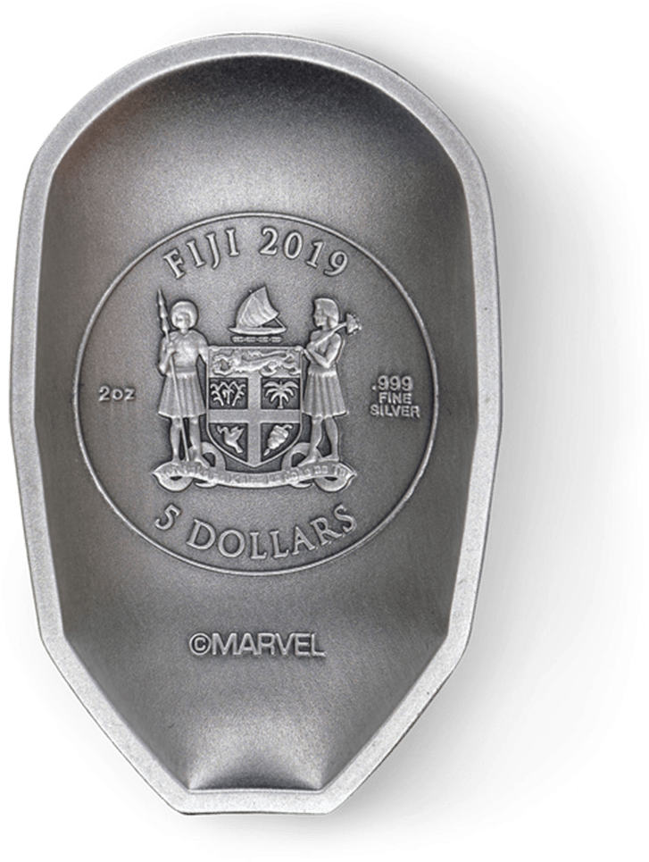 Fiji2019 Marvel Iron Man Mask Silver Coin PNG image