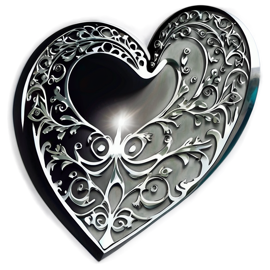 Filigree Heart Silhouette Png 06212024 PNG image