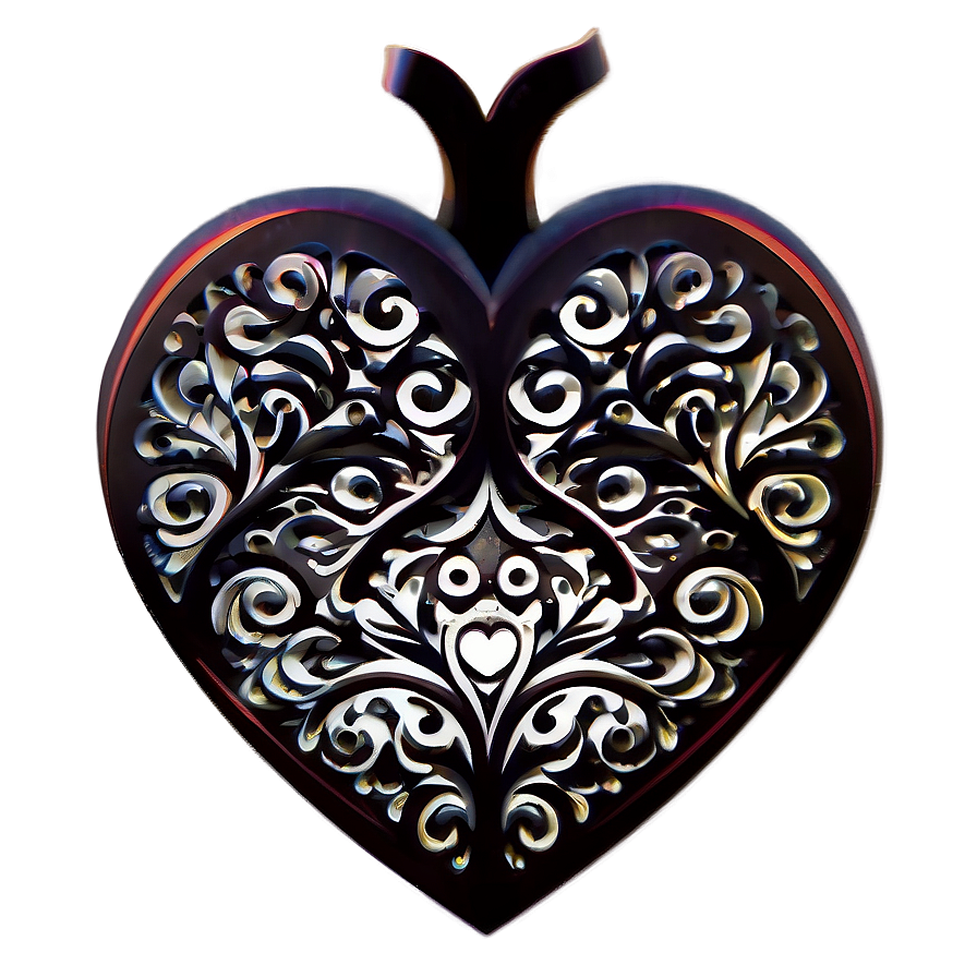 Filigree Heart Silhouette Png 06212024 PNG image