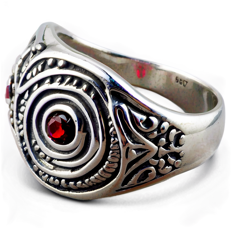 Filigree Silver Ring Png 06212024 PNG image