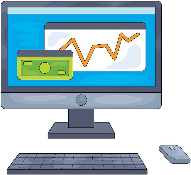 Financial Analysis Computer Clipart PNG image