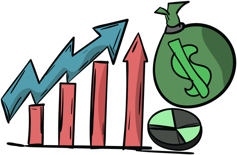 Financial Growth Chartand Money Bag Illustration PNG image