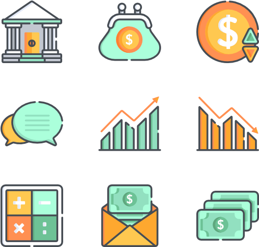 Financial Icons Set PNG image