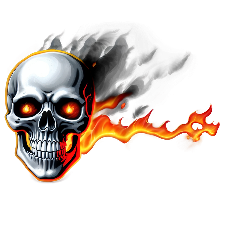 Fire Blaze Skull Art Png 06252024 PNG image