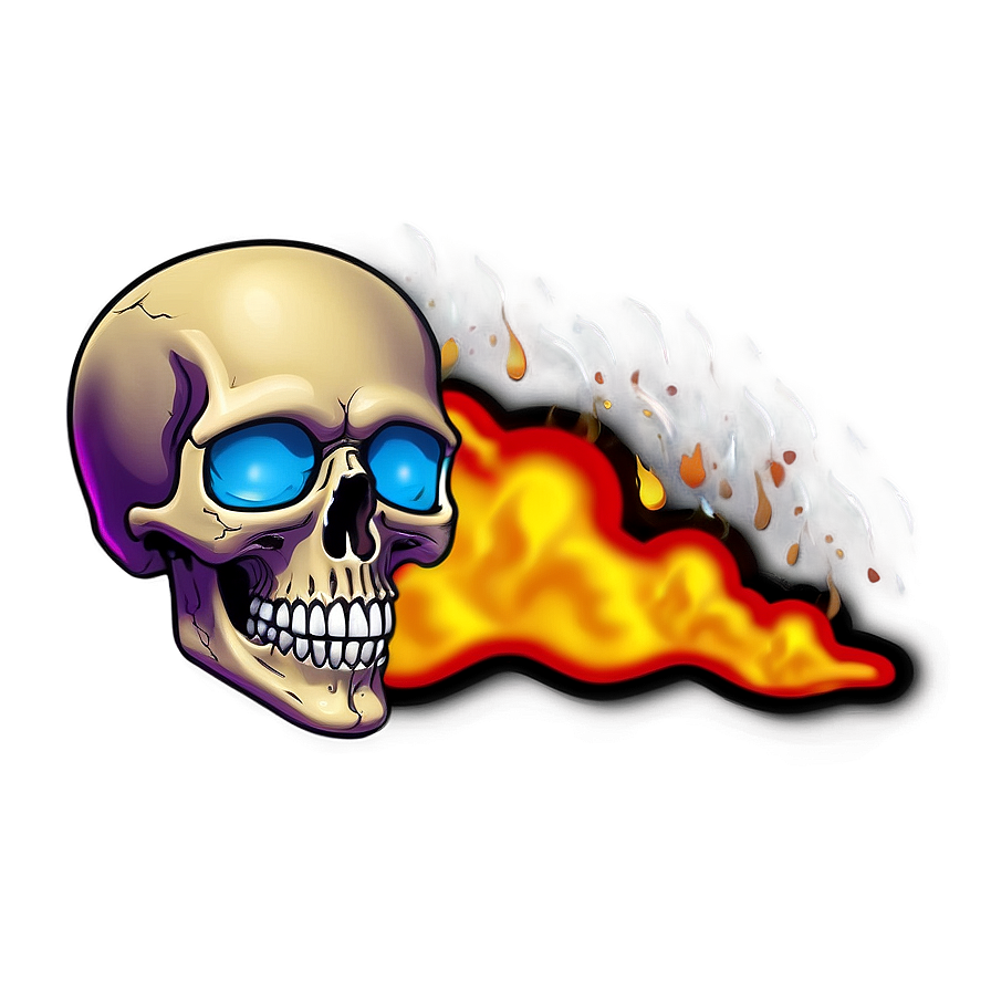 Fire Blaze Skull Art Png Djr52 PNG image