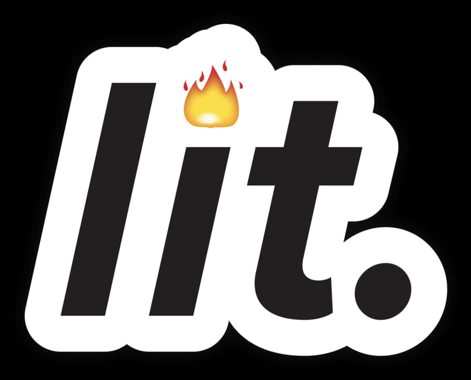 Fire Emojion Lit Text Graphic PNG image