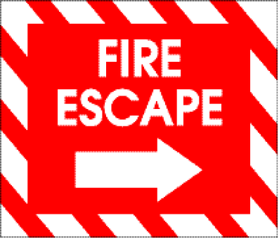 Fire Escape Sign Directional Arrow PNG image