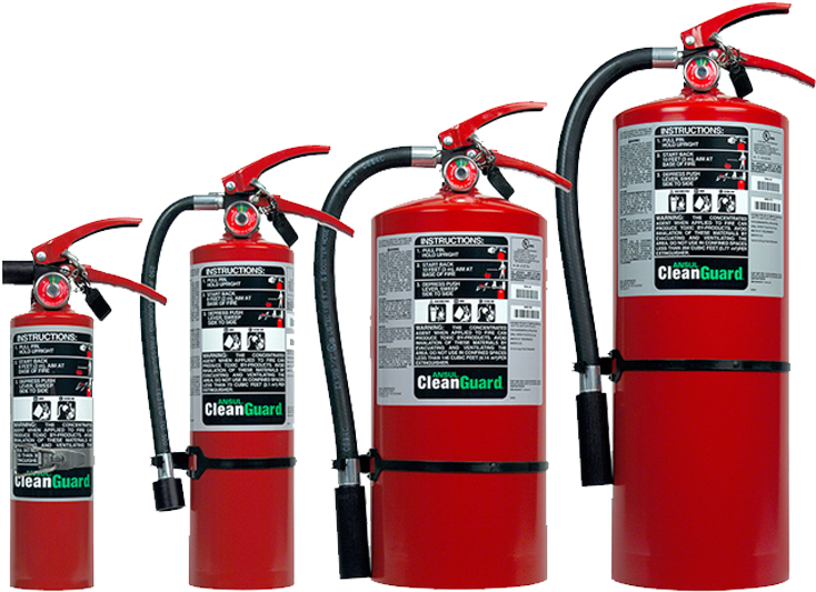 Fire Extinguishers Variety Sizes PNG image