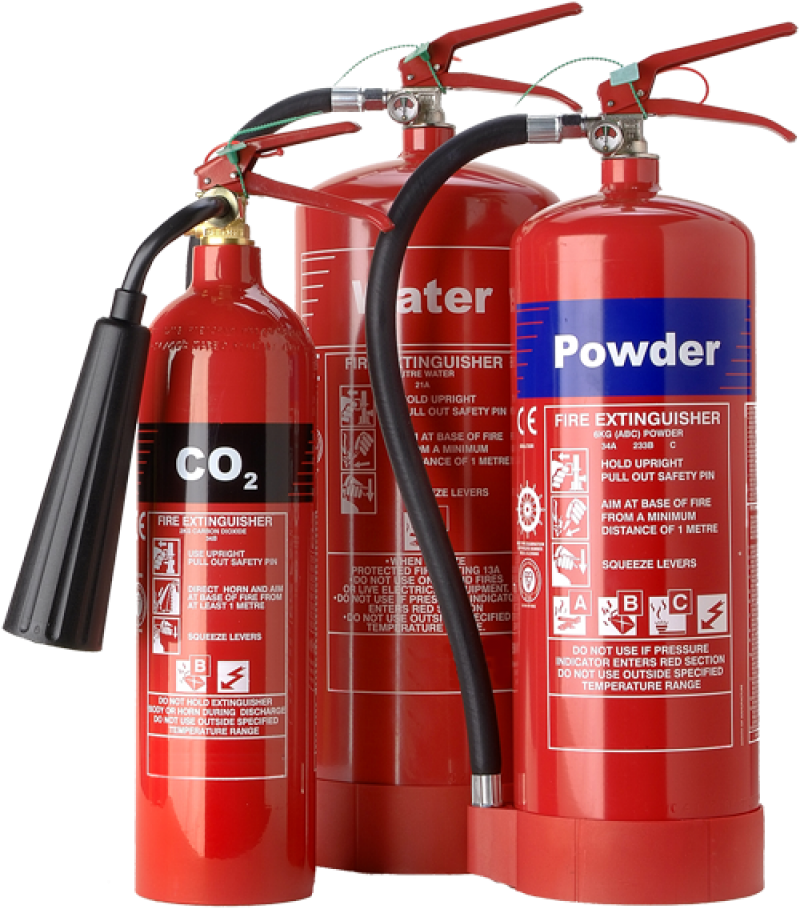 Fire Extinguishers Variety Types PNG image
