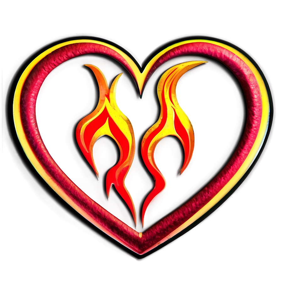 Fire Heart Outline Png 05252024 PNG image