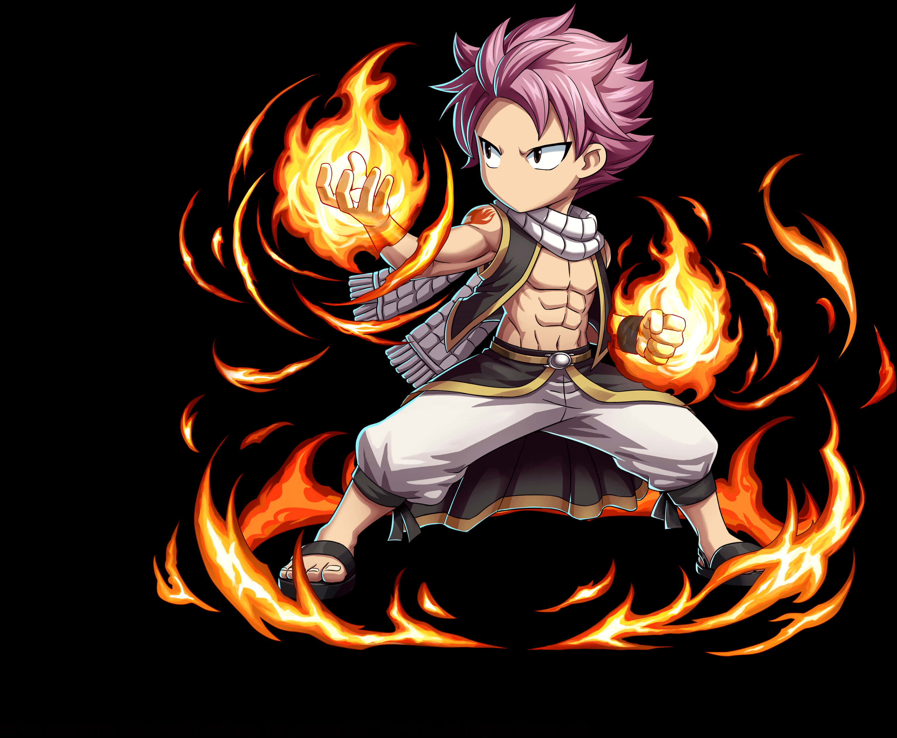 Fire Wielding Anime Character PNG image