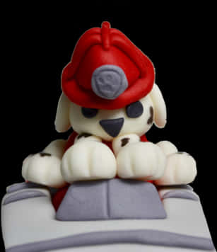 Firefighter Puppy Cake Topper PNG image